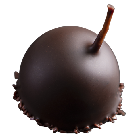 Griottes au kirsch enrobées de chocolat noir 67% de cacao.
